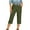 Army Green, variant on Fmbrln Capri Jeans for Women Stretchy Waist Solid Cropped Denim Capris with Pockets