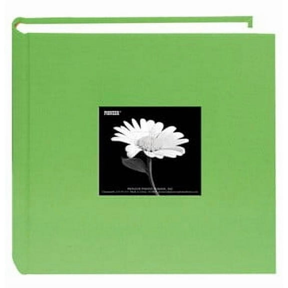 Citrus-Green cloth 2-up frame cover photo album by Pioneer - 4x6