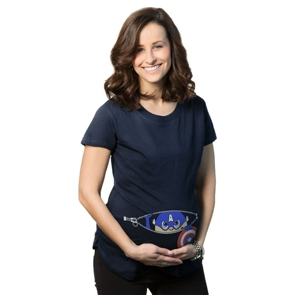 Maternity Peeking Captain Baby Funny Pregnancy Announcement Pregnant T shirt