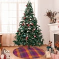 thumbnail image 7 of Lsque Purple Yellow Buffalo Plaid Print Christmas Tree Skirt, Tree Skirt with Ties or Velcro, Perfect for Holiday Decorations, Halloween, and New Year-48", 7 of 7