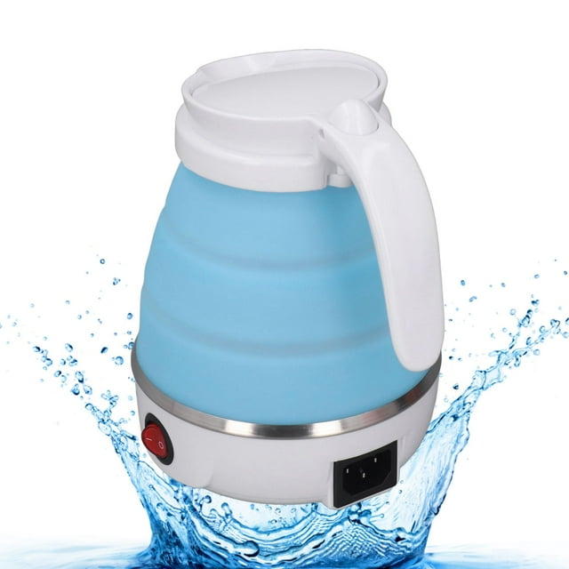 Fyydes Portable Foldable Electric Kettle, Collapsible Water Boiler for Travel with Detachable Power Cord