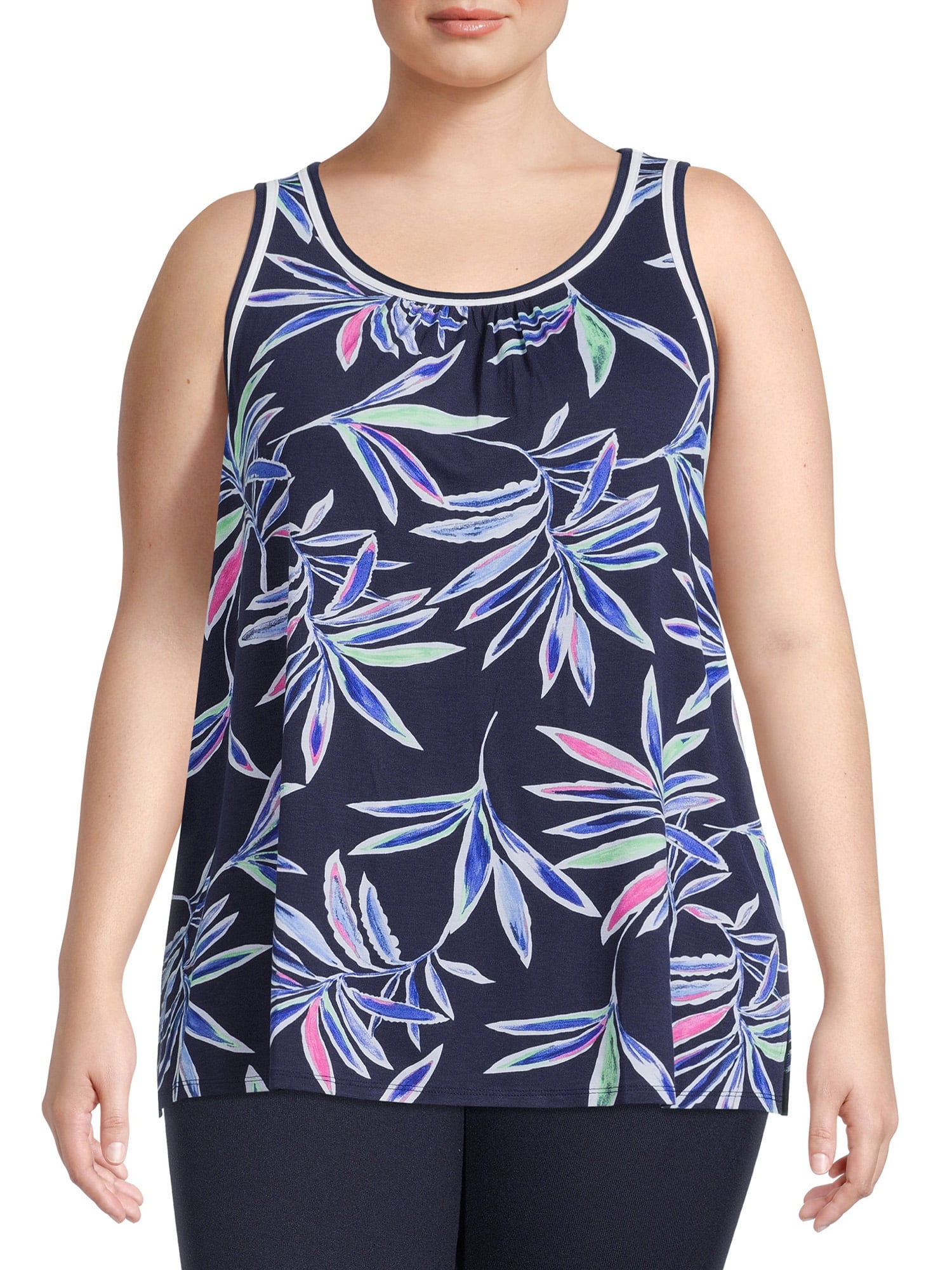 Secret Treasures Women's Plus Size Shirred Sleep Tank Top
