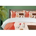 thumbnail image 4 of Ambesonne Heels and Dresses Duvet Cover Set, Fashion Elements, Queen, Salmon Brown Peach, 4 of 6