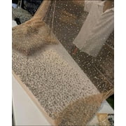 Exquisite Beaded Fabric Material for Elegant Bridal Gowns & Special Occasions