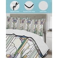 thumbnail image 4 of Butterfly Full Size Down Alternative Comforter, Lightweight Comforter Quilt Bedding Set with Pillow Shams Summer Spring Botanical Farmhouse All Seasons Bed Comforter Duvet Insert 78"x90", 4 of 7