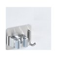 thumbnail image 1 of Qukaim Support mural pour balai à franges en acier inoxydable sans perforation, installation de colle, support multifonction pour salle de bain et toilettes, grands carrés, gris, avec crochet, 1 of 5