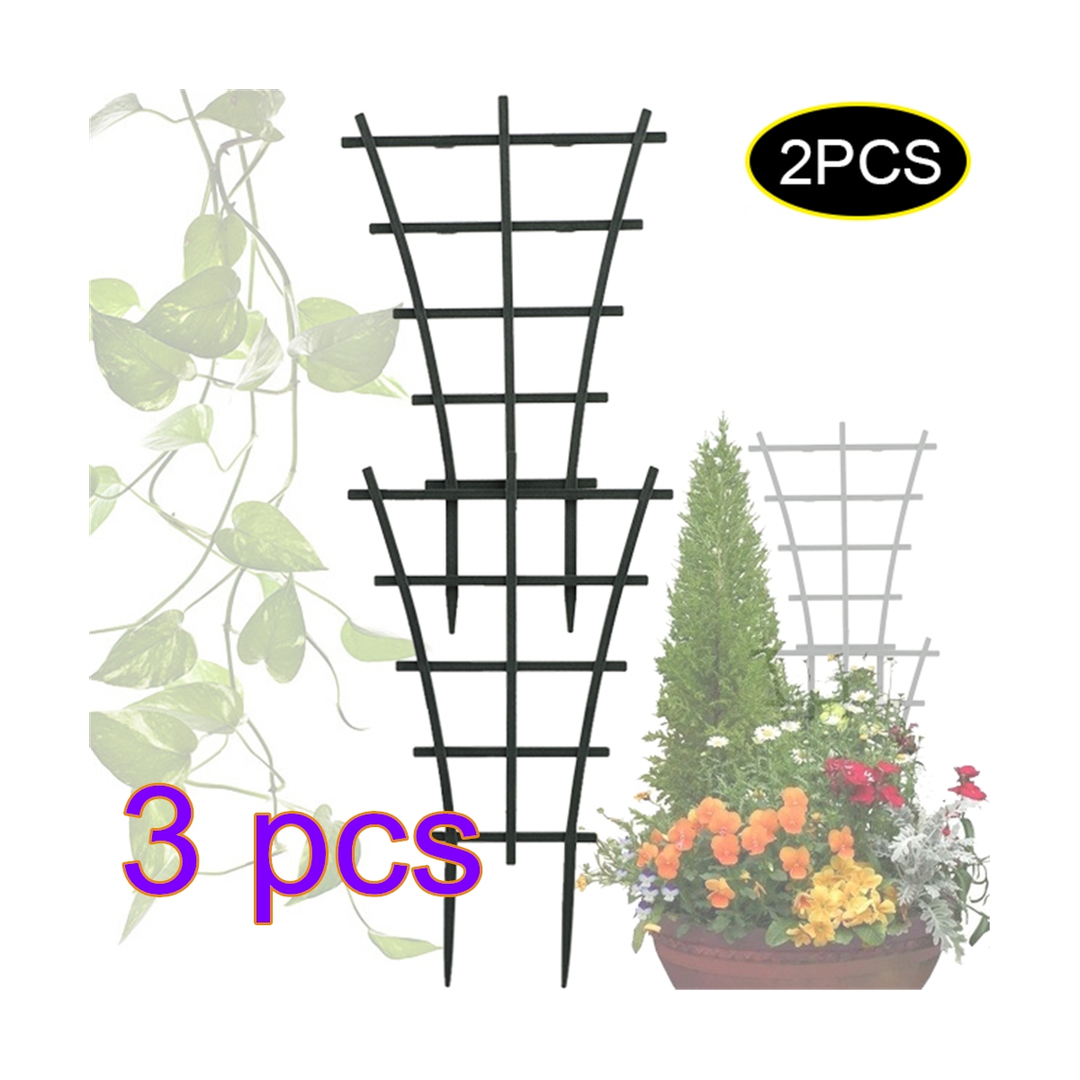 3 Set DIY Garden Plant Climbing Trellis Plastic Mini Superimposed