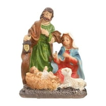 Nativity Scene Figurine Christmas Manger House Resin Sculpture Lifelike Display for Home or Office Decor