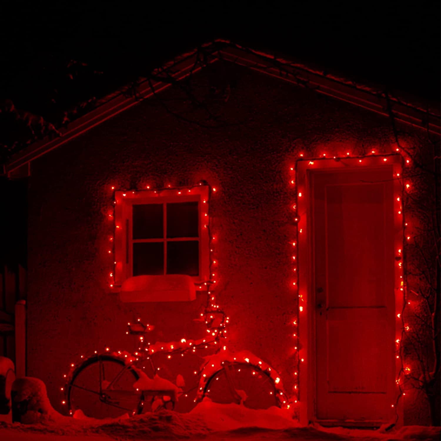 2Pack Solar String Lights 50 LED 32ft 8 Modes Outdoor Lighting Waterproof Christmas Fairy Lights for Xmas Tree Garden Homes Ambiance Wedding Lawn Party Decor, Red