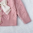 thumbnail image 5 of Odeerbi 3-8 Years Kids Girls Winter Outfits Long Sleeve Cardigan Sweater with Pleated Skirt Two-piece Set Bow Tie Knitted Short Skirt Set Kids Girls Clothes, 5 of 5