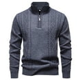 thumbnail image 2 of NTACZA Gray Men Sweater Cable Knit Long Sleeve Mock Neck Sweaters Stand Collar Classic Fit Stretch Polos Men Jumper XL, 2 of 4