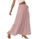 thumbnail image 3 of TaTaai Women's Summer Solid Color High Waist Pleated Maxi Half Skirt Casual Elegant Flowy Skirt with Pockets and Waist Belt Gift, 3 of 7