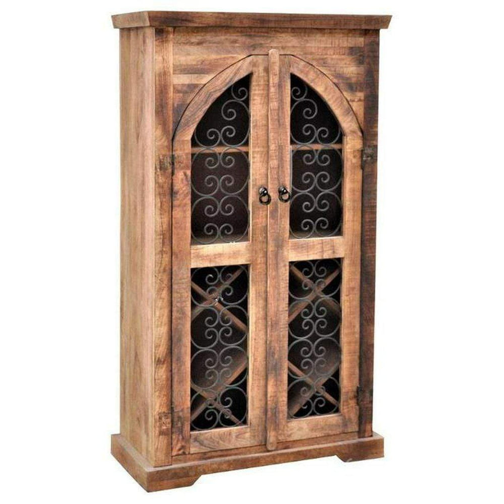 Reclaimed Wood Rustic Curio Accent Wine or Bookcase Walmart
