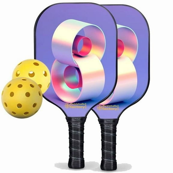 Pickleball Factory PB00019-2-G Pickleball Set - Eight Pickleball Equipment, Pickleball Set Up, Glassfiber Graphite