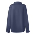 thumbnail image 7 of Yigetop Button Down Shirts for Women, Women's Fashion Casual Solid Color Button Long Sleeve Shirts Tops Dress Shirts for Women Navy M, 7 of 7