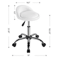 thumbnail image 6 of Renwick Adjustable Rolling Salon Stool Swivel Spa Massage Manicure Stool, White, 6 of 10