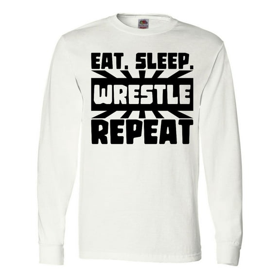 Inktastic Eat, Sleep, Wrestle, Repeat Long Sleeve T-Shirt