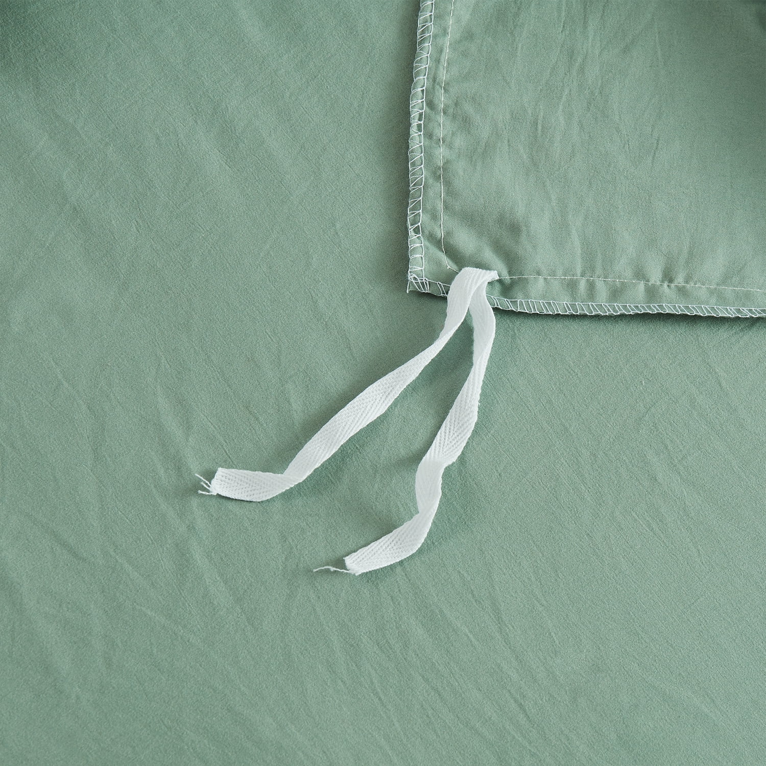 JML 3 Piece Duvet Cover Set, Soft Washed Brushed Microfiber Bedding Set King, Solid Green