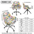 thumbnail image 7 of Xixirimido Colorful Bright Rose Floral Pattern Swivel Office Arm Chair Covers Stretch Soft Desk Chair Slipcovers, Curved Back Leisure Armrest Chair Protector Accent Dining Chair Cover, 7 of 7