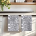 thumbnail image 7 of Grey Kitchenware Kitchen Towels Set of 1, Modern Funny Cook Tools Spoons Forks Absorbent Dish Towels for Kitchen, Microfiber Hand Towel, Quick Drying Tea Towel for Cleaning Decorative Dishcloths, 7 of 7