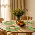thumbnail image 3 of Round Placemats Green 15 inch Set of 2 Table Mats for Dining Table Solid Color Heat Resistant Non-Slip Kitchen & Home Decorative Place Mat Set, 3 of 8