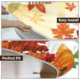 thumbnail image 6 of Fall Round Fitted Tablecloth with Elastic Edge,Water-Resistant Picnic Orange Autumn Maple Leaf Pumpkin Sunflower Table Cover for 40-44" Found Tables Thanksgiving Table Cloth for Dinner,Outdoor,Patio, 6 of 6
