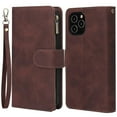 thumbnail image 1 of Pour Apple Iphone 14 Plus Étui Portefeuille Multi-Zip Marron, 1 of 5