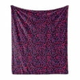 thumbnail image 1 of Jungle Soft Flannel Fleece Throw Blanket, 80s Style Vintage Leopard Skin Radiant Colors Tiger Safari, Cozy Plush for Indoor and Outdoor Use, 60" x 80", Royal Blue Hot Pink, by Ambesonne, 1 of 6