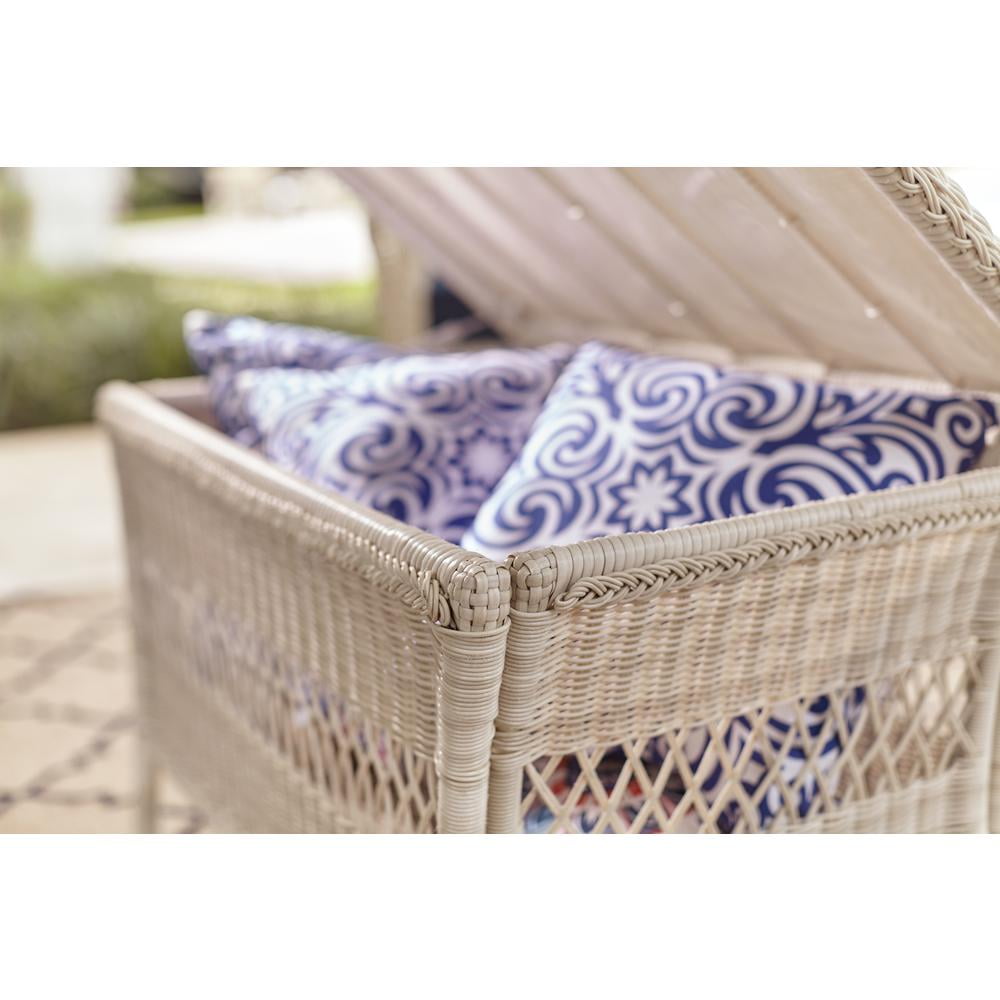 Hampton Bay Park Meadows Off White Wicker Outdoor Accent Table