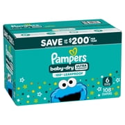 Pampers Baby Dry Baby Diapers Size 6, 108 Count (Select for More Options)