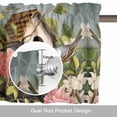 thumbnail image 6 of Farmhouse Bird on Flower Branch Leaf Valances for Windows,Kitchen Valance Rod Pocket Short Curtain, Pastoral Pink White Floral Valance Curtain Window Valances for Bedroom Bathroom 42x18in, 6 of 9