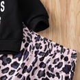 thumbnail image 4 of Franhais Toddler Baby Girls 3Pcs Outfit Set Long Sleeve Letter Print Sweatshirt Leopard Pants Headband Tracksuit, 4 of 8