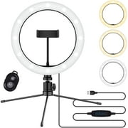 Bright SELFIE RING Tri-Color Light Works with Samsung Galaxy Note 10/Plus/Lite/+/5G/Note10 10" + REMOTE for Live Stream/Makeup/YouTube/TikTok/Filming(Dimmable/Adjustable)