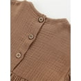 thumbnail image 4 of Toddler Baby Girls Fall Dress Long Sleeve Round Neck Solid Color Warm Dress, 4 of 7