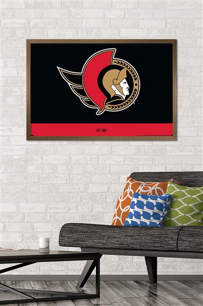 NHL Ottawa Senators - Logo 21 Wall Poster, 22.375" x 34", Framed