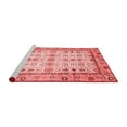 thumbnail image 2 of Ahgly Company Machine Washable Indoor Round Abstract Red Modern Area Rugs, 4' Round, 2 of 4
