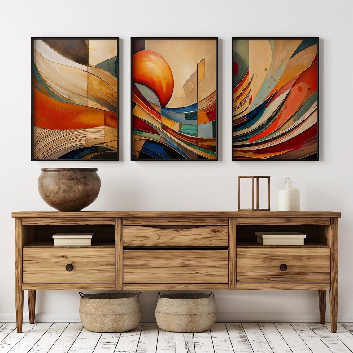 Set Of 3 Abstract Wall Art Prints Modern Minimalist Bold Contemporary Triptych Airbnb Modern Living Room And Office Decor