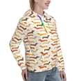 thumbnail image 6 of Lsque Dachshund Pattern Casual Women's Hoodie,Hooded Sweatshirt with Kangaroo Pocket,Pullover Hoodie with Eye-catching Drawstrings-Small, 6 of 7
