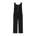 thumbnail image 5 of Htigea One Piece Jumpsuits for Women Casual Sleeveless Spaghetti Strap Rompers Summer Overalls Beach Vacation Outfits 2025 Black,L, 5 of 8