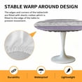thumbnail image 2 of Elastic Fitted Round Tablecloth, Purple Geometric Waterproof Stretch Table Cover for 55"-60" Tables, Stripes Boho Spring Flowers Country Rural Washable Outdoor Tablecloths for Patio, Picnic, Camping, 2 of 9