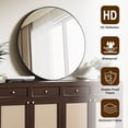thumbnail image 6 of BEAUTYPEAK 24" Wall Mirror Bathroom Mirror Wall Mounted Round Mirror, Black, 6 of 9