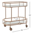 thumbnail image 2 of SAFAVIEH Silva 2 Tier Modern Glam Octagon Bar Cart with Casters, Rose Gold, 2 of 8
