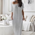 thumbnail image 5 of Delconic Women’s Loose Fit Maxi Dress Off Shoulder Short Sleeve Casual Long Dress Soft Lightweight Fabric for Everyday Wear Gray 2XL, 5 of 5