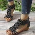 thumbnail image 2 of CAICJ98 Shoes for Women Womens Sandals Flip Flops for Women with Arch Support Summer Casual Wedge Thong Shoes Comfortable Platform Walk Sandal,Black, 2 of 4