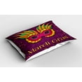 thumbnail image 2 of Ambesonne Mardi Gras Pillow Sham 2 Pack, Festival Stars Dots, 30"x20", Purple Orange Green, 2 of 3