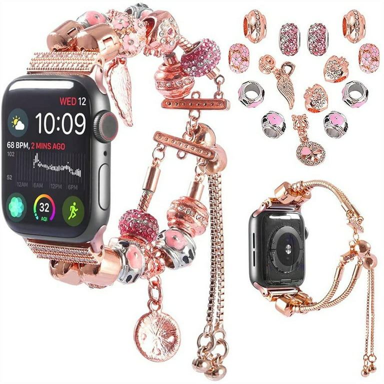 YuiYuKa Compatible with Apple Watch Bands 41mm 40mm 38mm Ultra 49mm 45mm  44mm 42mm Agate Bracelet Manual Charm Bracelet Fashion Handmade Adjustable  iWatch Bands Series 9 8 7 6 SE 6 5 4 3 Gilr Women 