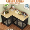 thumbnail image 6 of NARTRU Large L Shaped Corner Double Dog Crate Kennel Furniture with Divider for 2 Medium or Large Dogs Indoor, Black, 6 of 8