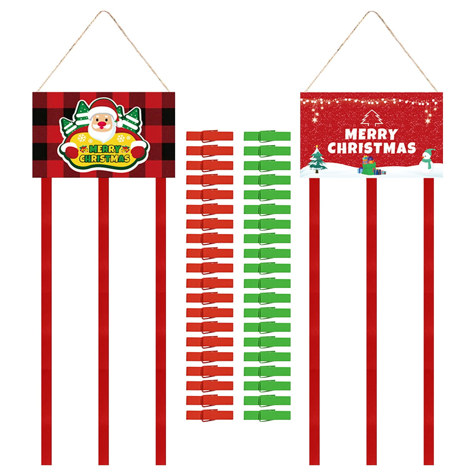 Christmas Card Holder Wall Hanging Picture Holders With 40 Photo Clips