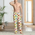 thumbnail image 5 of Uemuo Cartoon Flowers Pattern Men's Wide Leg Palazzo Lounge Pants with Pockets Light Weight Loose Comfy Casual Pajama Pants-Medium, 5 of 9