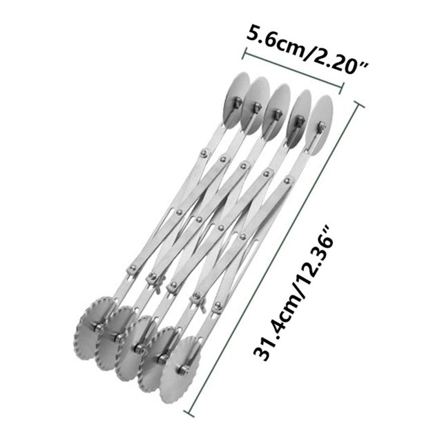 Pizza Cutter Wheel Pizza Wheel Knife Stainless Steel Retractable Double-Ended Bread Cutter Three-Five- Wheel Churro Knife Pizza Cutter Baking Tool ,Pizza Cutter Stainless Steel